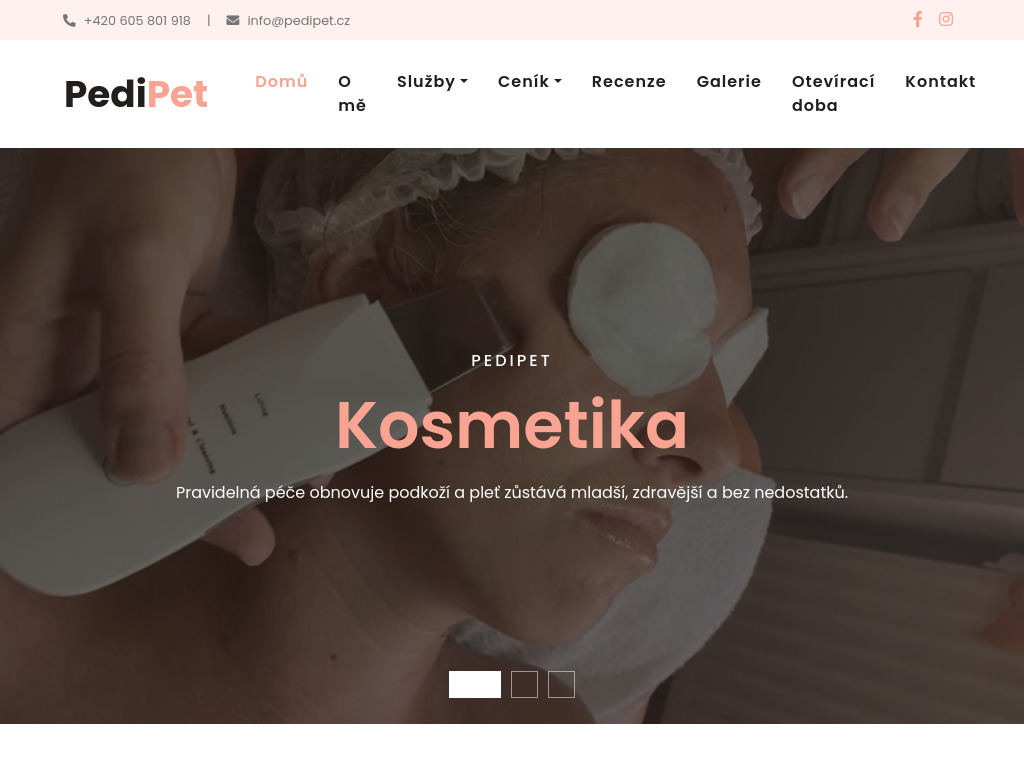 Webdesign reference: Profesionální web pro firmu poskytující služby v oblasti krásy a zdraví.